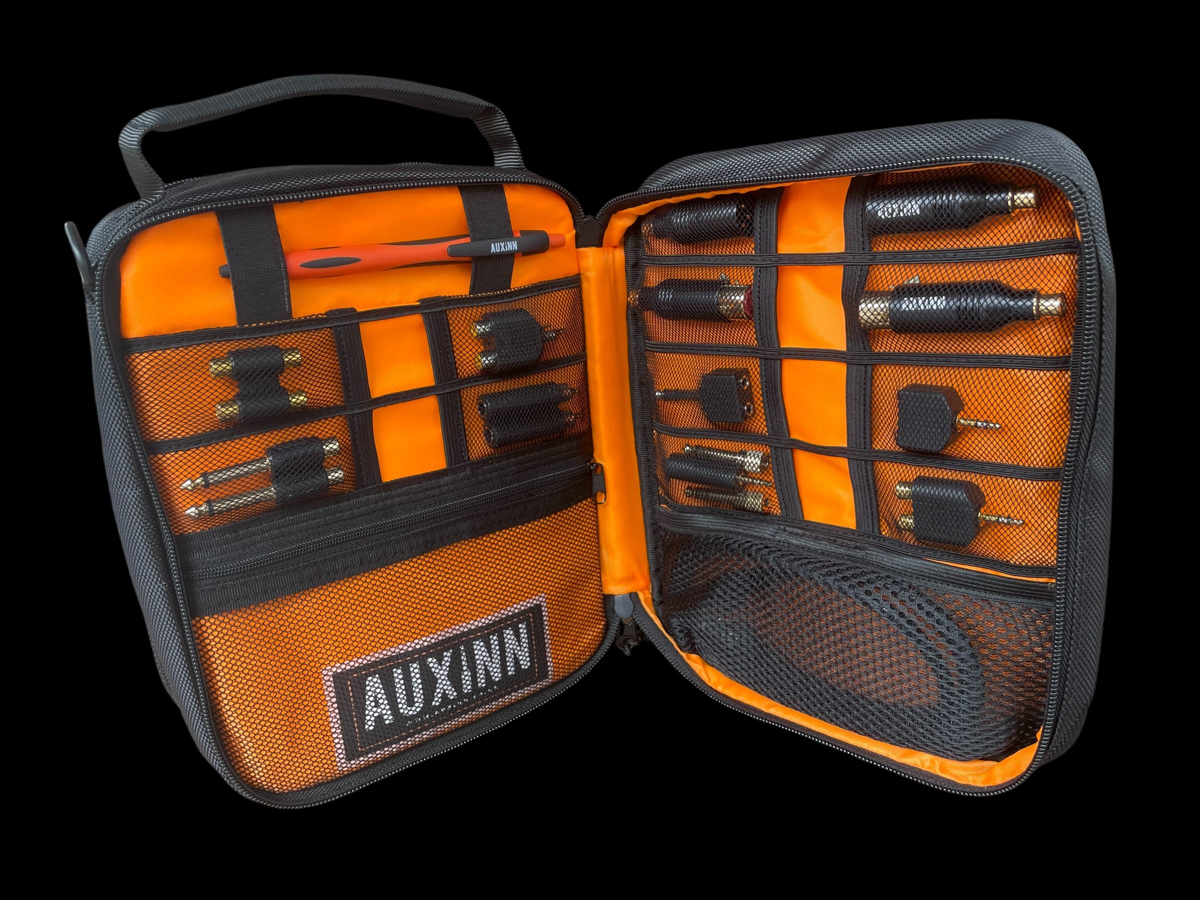 Auxinn Performer Edition bag interior showing the full organised kit